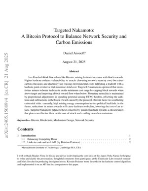 PDF Document Cover - Targeted Nakamoto: Balancing Bitcoin Network Security and Carbon Emissions